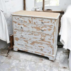 Vintage Upcycling Kommode Shabby Weiß Holz Schubladen