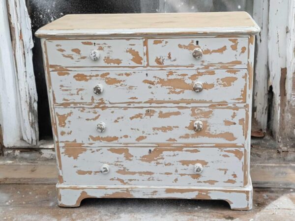 Vintage Upcycling Kommode Shabby Weiß Holz Schubladen – Bild 5
