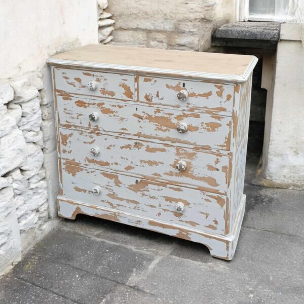 Vintage Upcycling Kommode Shabby Weiß Holz Schubladen – Bild 2