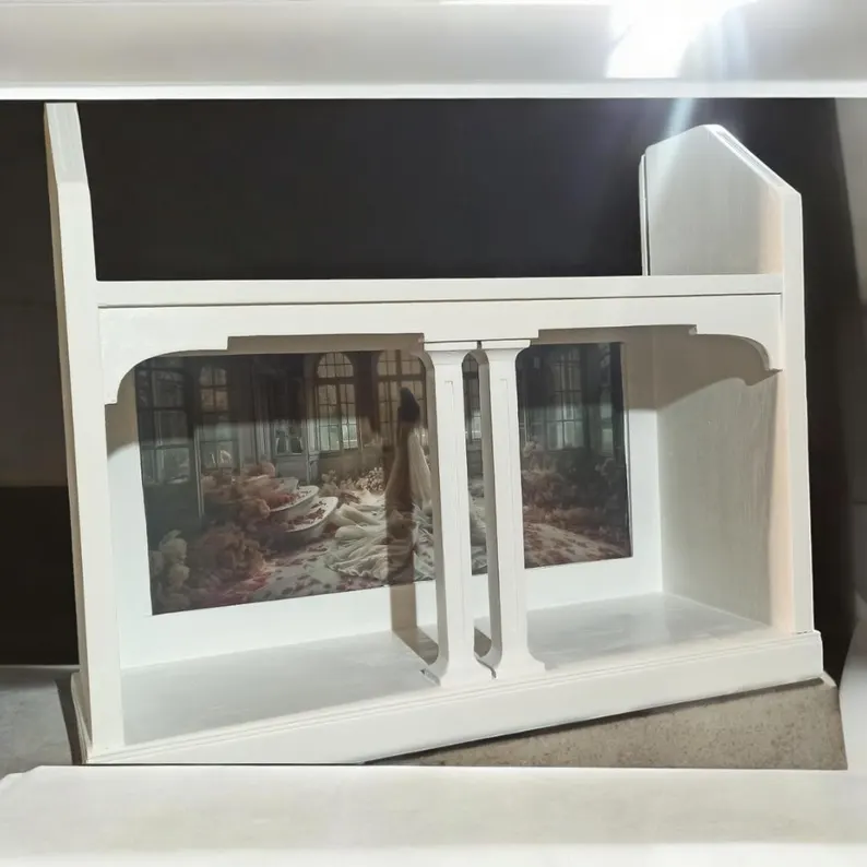 Vintage Upcycling Standspiegel Spiegel Shabby Engel Gabriella – Bild 7