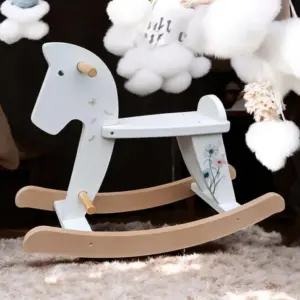 Vintage Upcycling Schaukelpferd Spielpferd shabby weiß Kinder Speedy