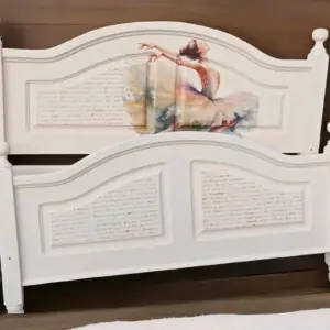 Vintage Upcycling Bett Tänzerin Ballerina Doppelbett Shabby Princess