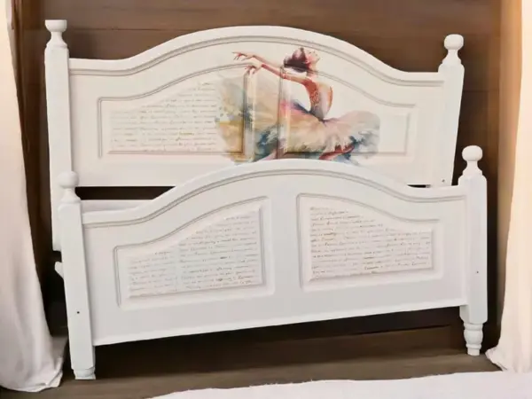 Vintage Upcycling Bett Tänzerin Ballerina Doppelbett Shabby Princess