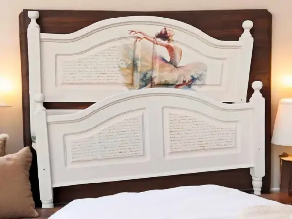 Vintage Upcycling Bett Tänzerin Ballerina Doppelbett Shabby Princess – Bild 2