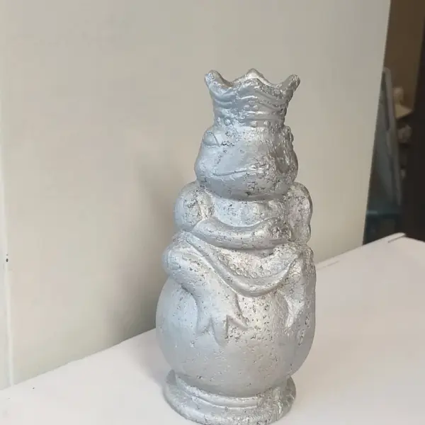 Frosch Silber Garten Kugel Figur Shabby Deko – Bild 3