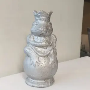 Frosch Silber Garten Kugel Figur Shabby Deko