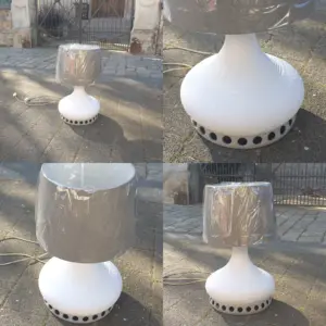 Lampe Tischlampe Shabby Weiß Grau Groß