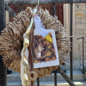 Türkranz Kranz Herbst Eichhörnchen Deko Handarbeit