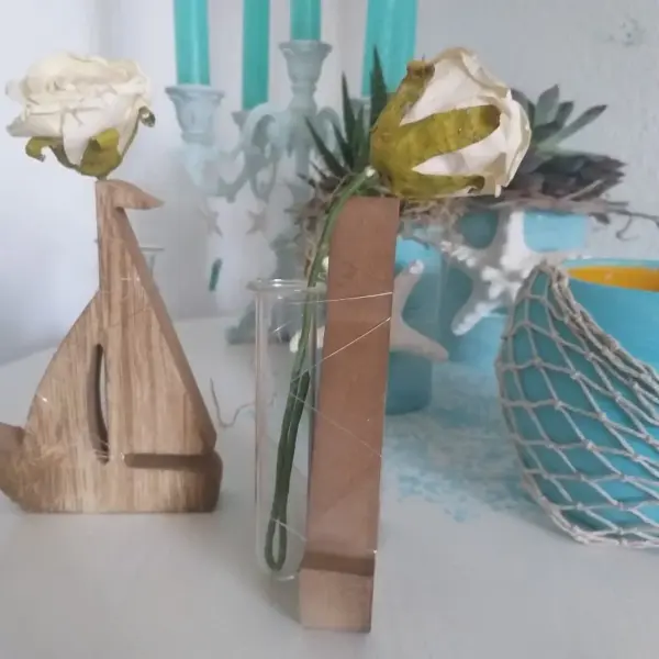 Schiff Holz Maritim Einzelvase Sommer – Bild 3