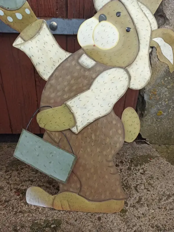 Hasenpaar Blech Ostern Frühling Hase Garten Deko Shabby – Bild 7