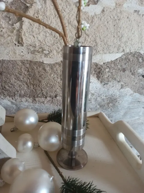Vase Einzelvase Vintage Silber Metall