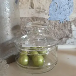 Schale Glas Vintage Deckelschale Bonbon Dose Deckeldose