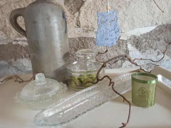 Olivenschale Schale Glas Vintage 34cm Küche – Bild 5