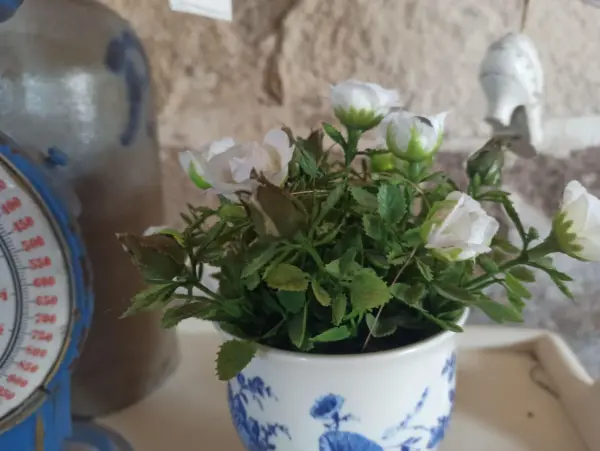 Pokal Blau Weiß Landhaus Vase Blumentopf – Bild 3