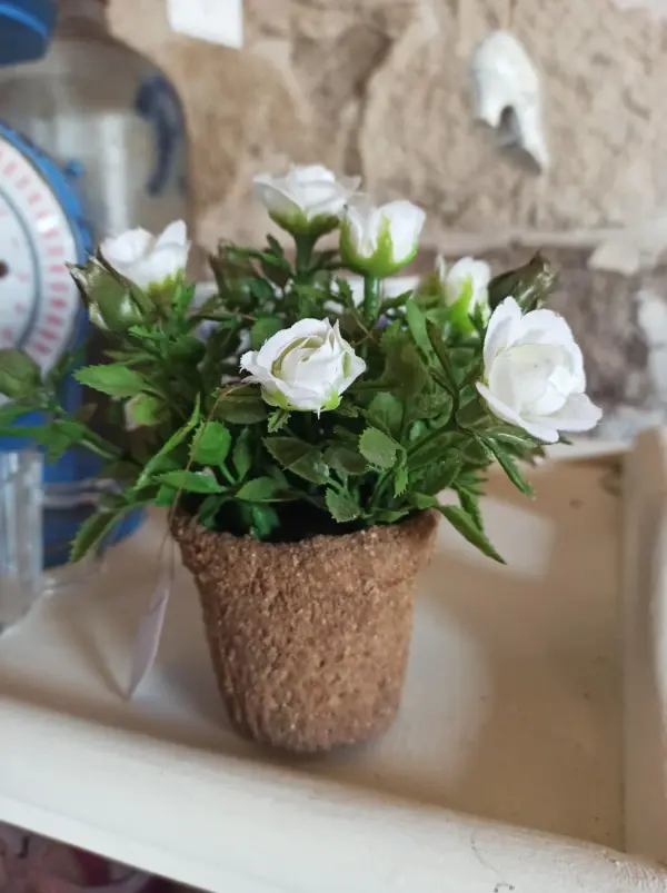Rosen Seidenblumen Rosenstock weiß Blumen Künstlich
