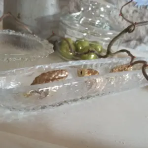 Olivenschale Schale Glas Vintage 34cm Küche