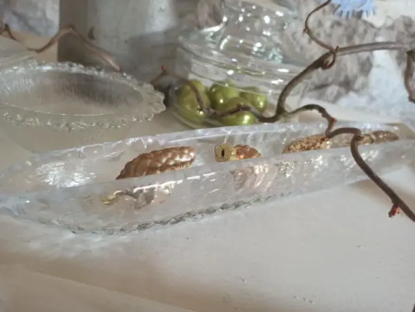 Olivenschale Schale Glas Vintage 34cm Küche