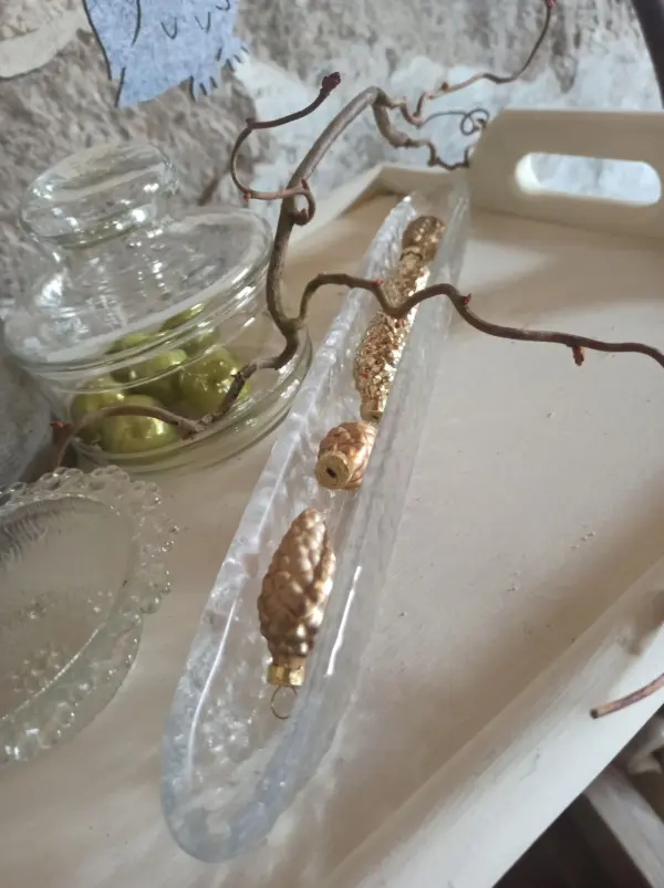 Olivenschale Schale Glas Vintage 34cm Küche – Bild 4
