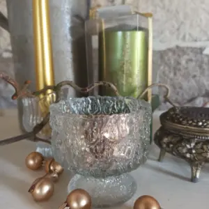 Glasschale Schale Glas Vintage Kerzenglas Servierglas