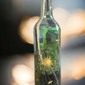 Flasche Glas Pusteblume Modern Handarbeit