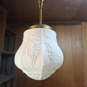 Lampe Deckenlampe Jugendstil Messing Biskuit Porzellan
