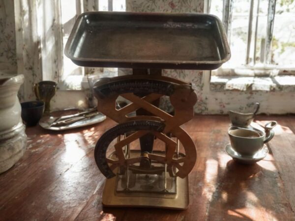 Waage Jugendstil Antik Shabby – Bild 4