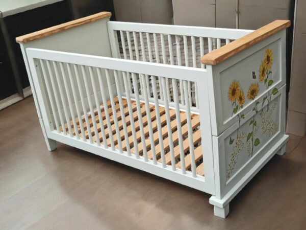 Kinderbett Jugendbett Sonnenblumen Shabby Vintage Upcycling Sunny – Bild 5