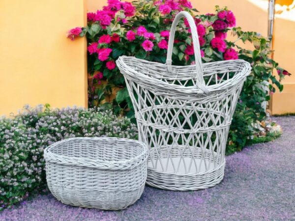 Korb Wäschekorb Shabby upcycling Weiß – Bild 4