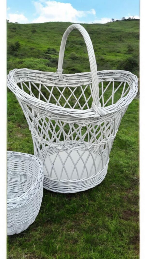 Korb Wäschekorb Shabby upcycling Weiß – Bild 2