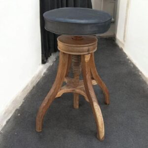 Hocker Holz Drehhocker Leder Jonathan