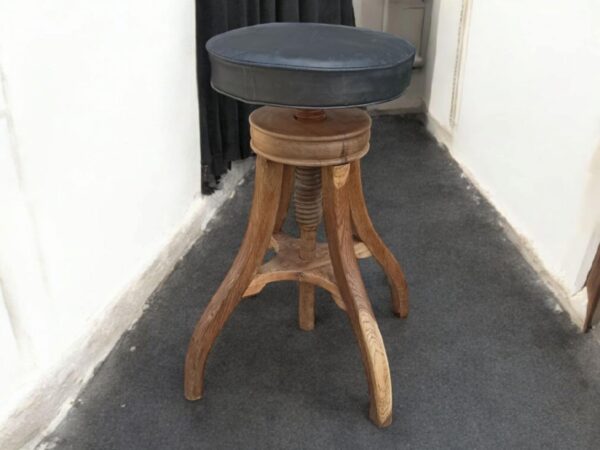 Hocker Holz Drehhocker Leder Jonathan