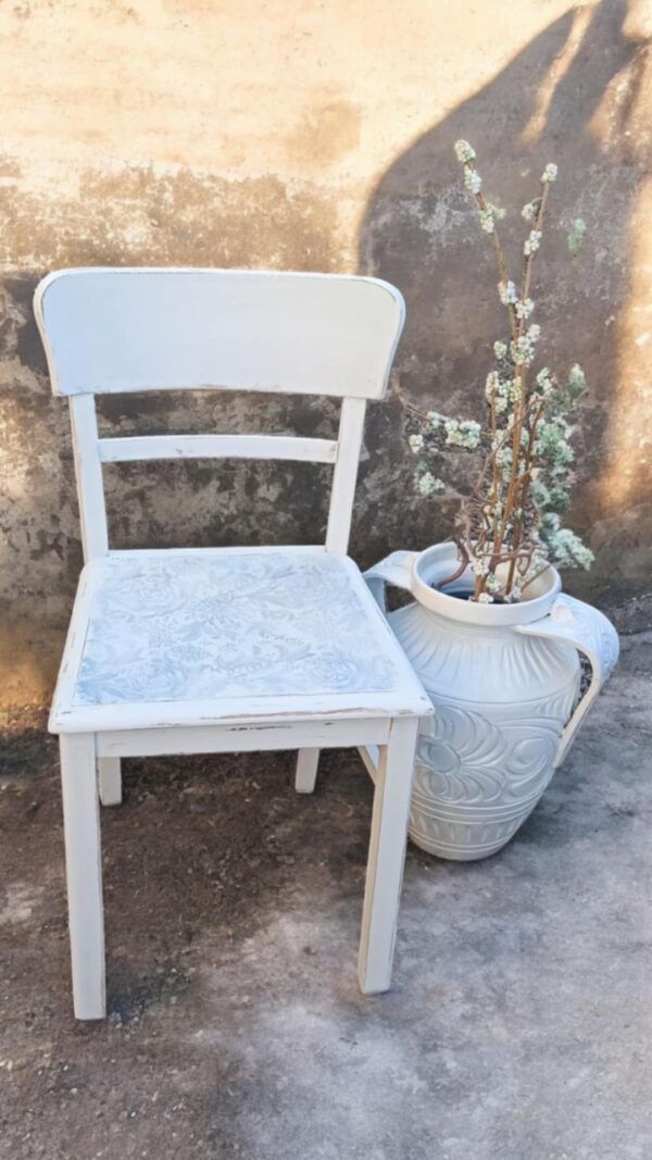 Stuhl Shabby Weiß Vintage Upcycling Milli – Bild 6