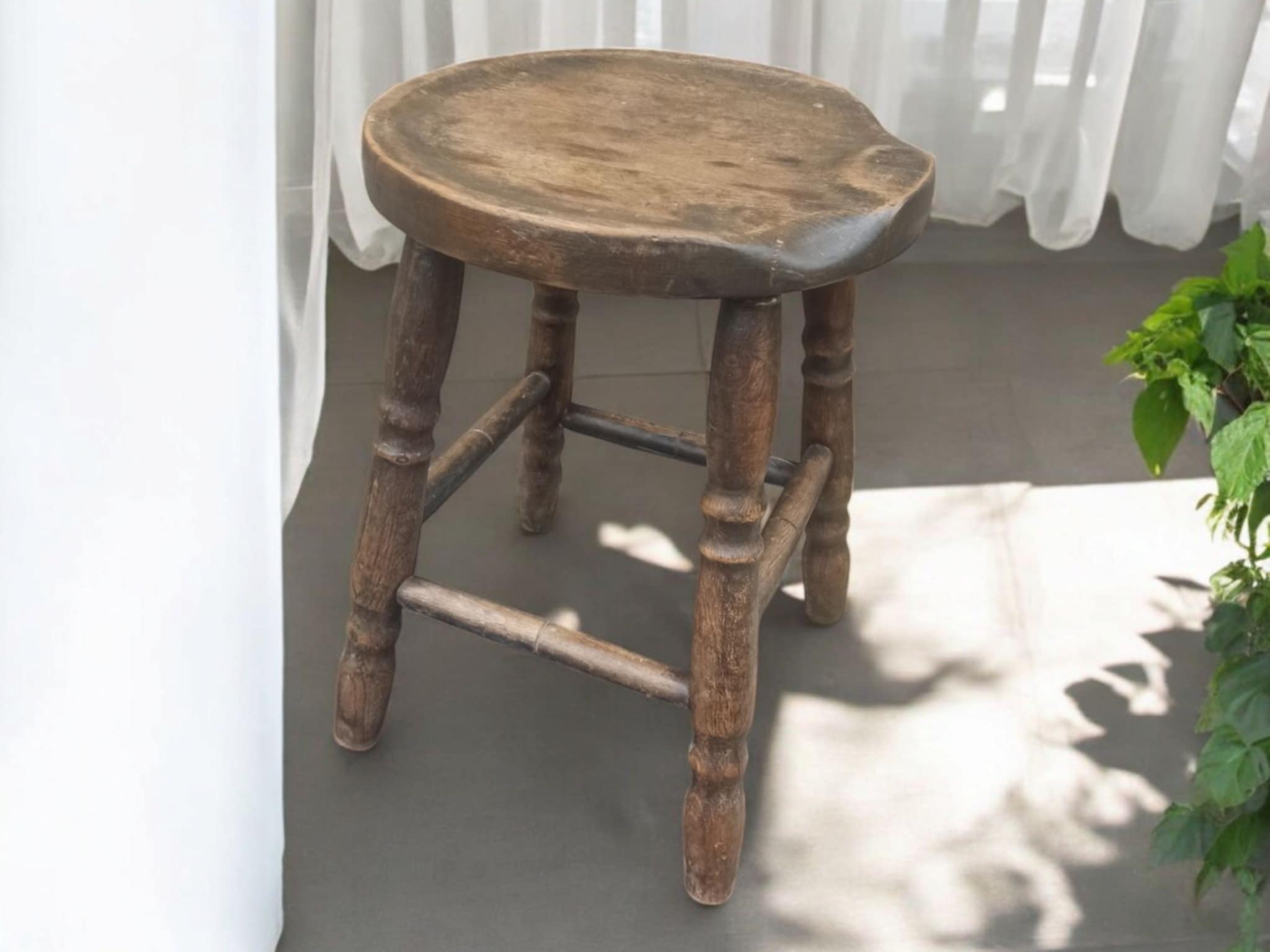 Milchhocker Holzschemel Hocker Alt Shabby Upcycling Emil