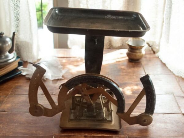 Waage Jugendstil Antik Shabby – Bild 3