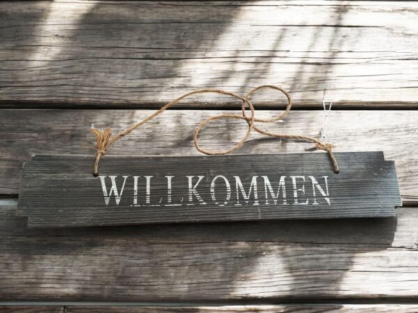 Schild Holzschild Willkommen Landhaus – Bild 3