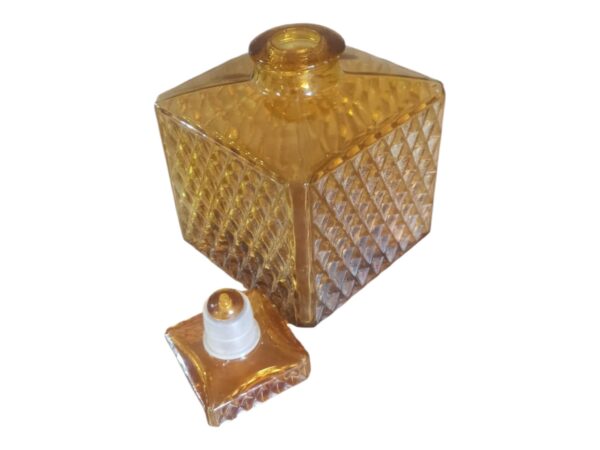 Vintage Glasflasche Karaffe mit Schliffmuster – Bild 4