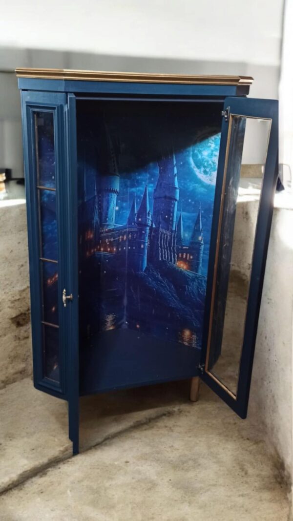 Vitrine Eckschrank Hary Upcycling Vintage – Bild 4