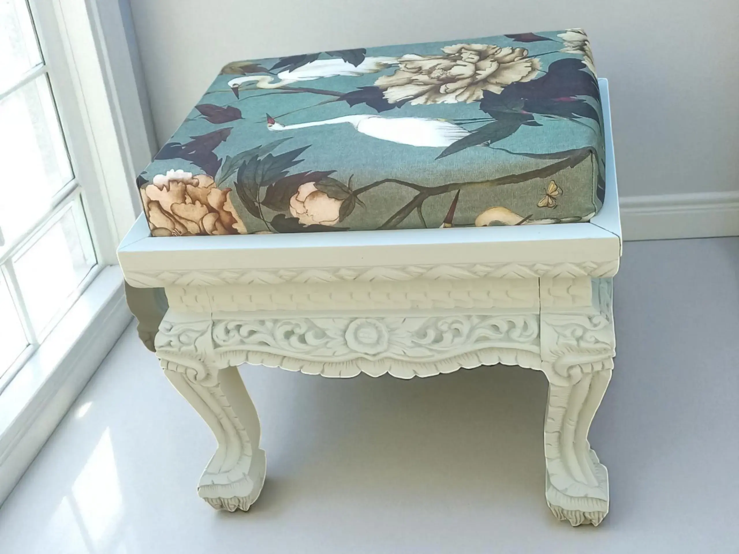 Sitzhocker Holzschemel Hocker Asia Stil Shabby Upcycling Tick Trick und Track – Bild 4