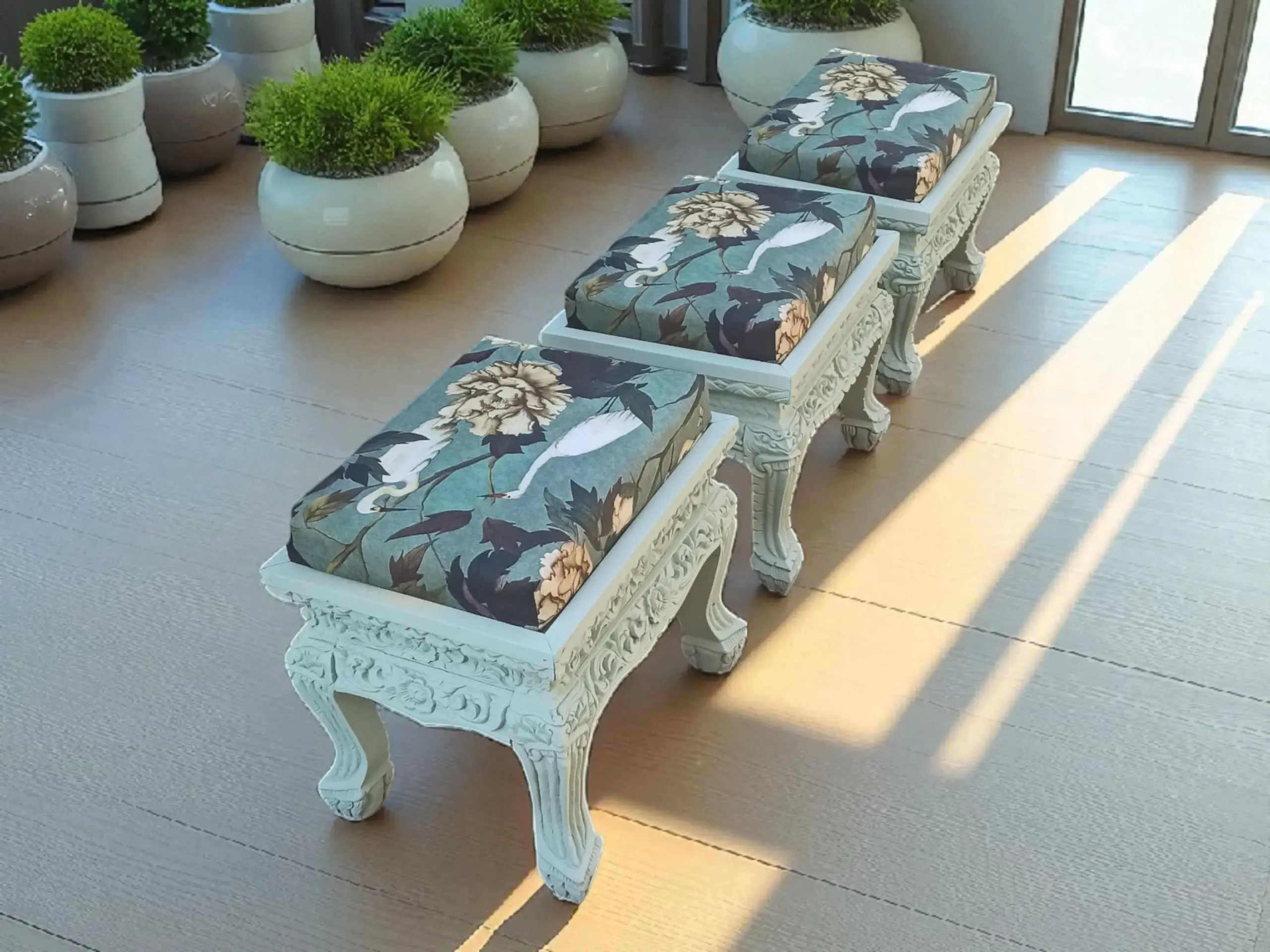 Sitzhocker Holzschemel Hocker Asia Stil Shabby Upcycling Tick Trick und Track