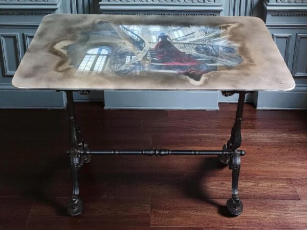 Glastisch Tisch Juliane Gussgestell Gartentisch Shabby Vintage Upcycling – Bild 2