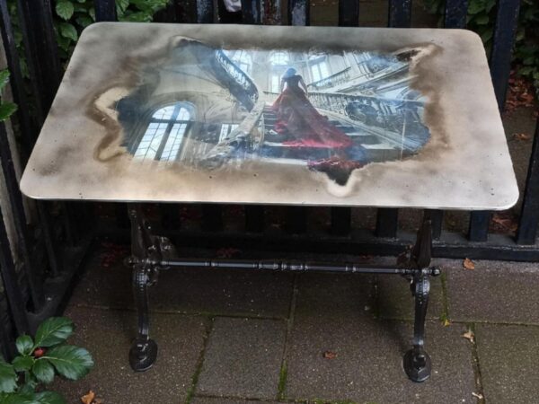 Glastisch Tisch Juliane Gussgestell Gartentisch Shabby Vintage Upcycling – Bild 8