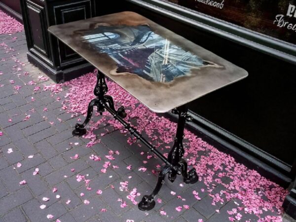 Glastisch Tisch Juliane Gussgestell Gartentisch Shabby Vintage Upcycling