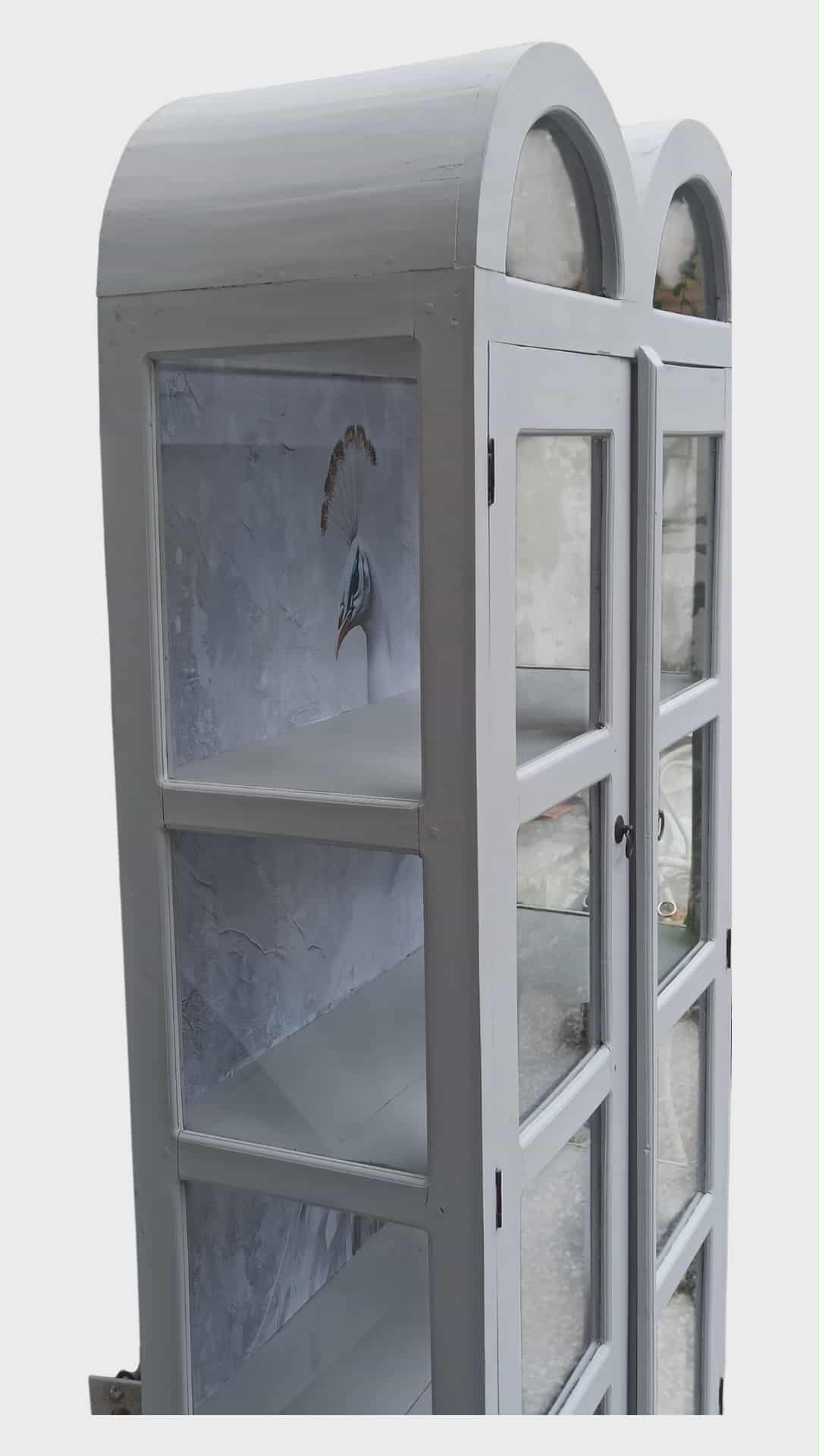 Glasschrank Vitrinenschrank Petunia | Vintage Shabby Chic Schrank | Upcycling Möbel | Landhausstil | Handgemacht & Unikat – Bild 7