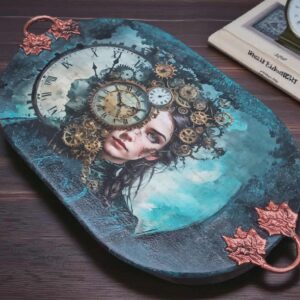 Tablett Groß Steampunk Shabby Vintage Upcycling Aurelia