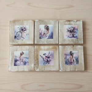 Lavendeltr&auml;ume &ndash; Glasuntersetzer Set im romantischen Landhausstil